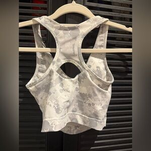 Sage Camo Crop Sports Top XS